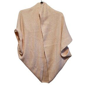 Pure Jill Womens One Size Ribbed Knit Cardigan Shawl Wrap Soft Pink Shrug